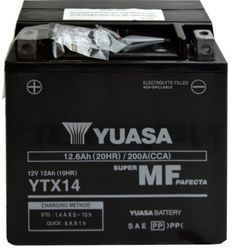 YUASA YTX14-BS 12,6 Ач 200 А VT GSF XJ GSX-R ЯПОНИЯ