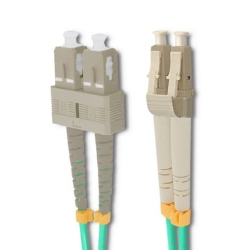 Qoltec Оптоволоконный патч-корд LC/UPC - SC/UPC | Многомодовый | 50/125 | ОМ4 |
