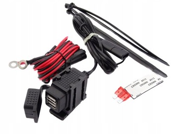 MOTOCYKLOWE GNIAZDO 2X USB NA PŁASKĄ POWIERZCHNIĘ