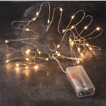 LAMPKI DRUCIKI 50 LED BATERIE MULTI KOLOR ŚWIATŁO NA CHOINKĘ CHOINKA