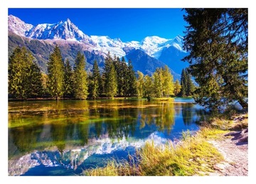 Fototapeta 3D góry jezioro las 416x290 F00825