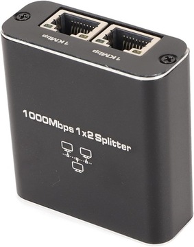Adapter rozdzielacz mini Switch splitter LAN Ethernet RJ45 2xRJ45 1000M 1GB