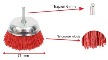 НЕЙЛОНОВАЯ ЩЕТКА ДЛЯ ЧИСТКИ ДЛЯ СВЕРЛ 75 ММ