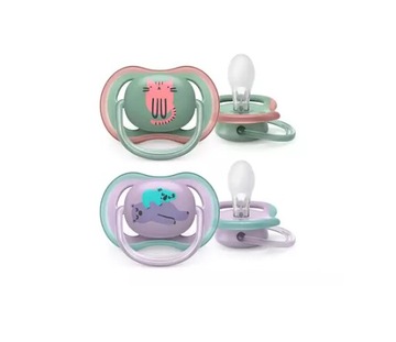 2 SMOCZKI ORTODONTYCZNE AVENT ULTRA AIR SILIKONOWE 6-18M +PUDEŁKO SCF085/18