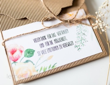 Podziękowanie kwiatowe za sesję foto w języku niemieckim KOMPLET niemiecku