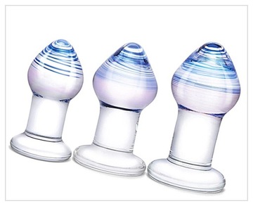 GLAS ZESTAW 3 SZKLANYCH KORKÓW ANALNYCH PLEASURE