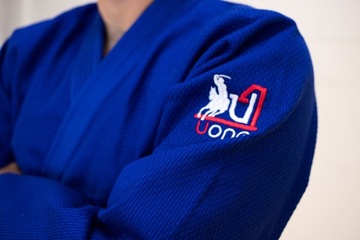 Strój do Judo Kimono Pas i Worek 110cm 350GSM Niebieski Judoga UONE