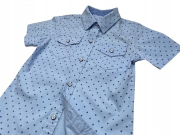 РУБАШКА из УЛЬТРА хлопка размер 4 – 104 СИНЯЯ + бесплатно