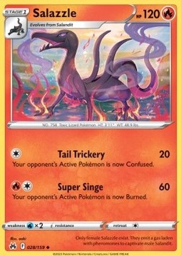 Oryginalna Karta Pokemon Crown Zenith - Salazzle CRZ 028