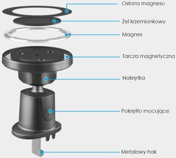 Uchwyt magnetyczny Magsafe ładowarka indukcyjna