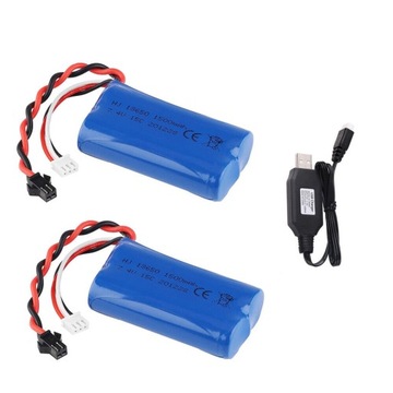 AKUMULATOR LITOWO-JONOWY 7,4 V 1500 MAH 2 SZT. Z ŁADOWARKA USB