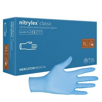 RĘKAWICE NITRYLOWE NITRYLEX CLASSIC XL A'100 BLUE