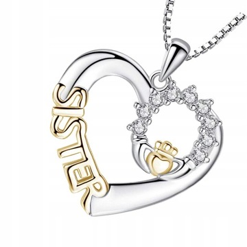 1pc Rhinestone naszyjnik Otwarte serce naszyjnik
