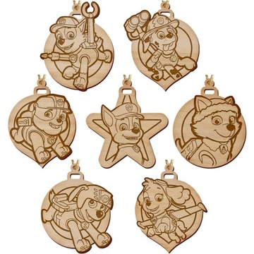 ZESTAW BOMBEK DREWNIANYCH PSI PATROL ŚWIĘTA