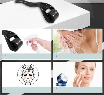DERMA ROLLER do włosów na porost włosów zakola łysienie + OLEJEK na porost