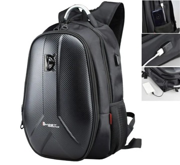 Plecak motocyklowy laptop pojemny CARBON wyjście na kalbel USB motocykl