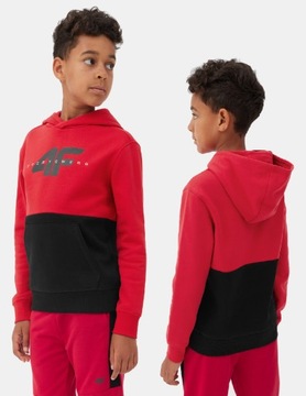 4F BLUZA CHŁOPIĘCA DRESOWA SPORTOWA Z KAPTUREM