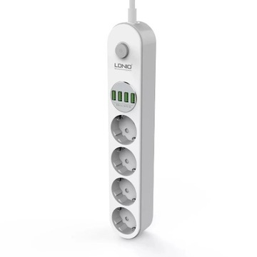 PRZEDŁUŻACZ LISTWA ZASILAJĄCA 4GN 4USB 2m WYŁACZ