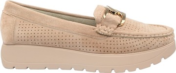 МОКАСИНЫ НА ПЛАТФОРМЕ ЖЕНСКИЕ GOODIN FL 6014 БЕЖЕВЫЕ размер 41