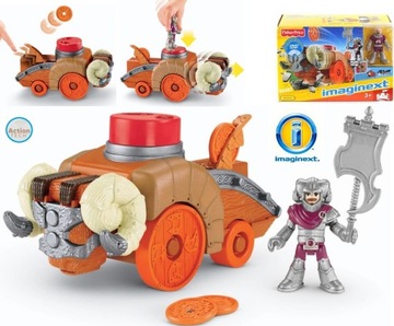 FISHER-PRICE IMAGINEXT ACTION TECH MACHINA BOJOWA TARAN + RYCERZ + DVD FILM