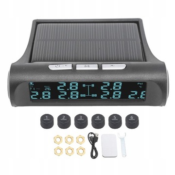 6-СЕНСОРНАЯ СИСТЕМА КОНТРОЛЯ ДАВЛЕНИЯ В ШИНАХ SOLAR LCD TPMS