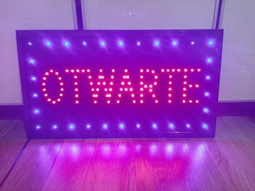 Рекламный щит ОТКРЫТЬ ВЫВЕСКА ГОСТИНАЯ МАГАЗИН NEON 60c