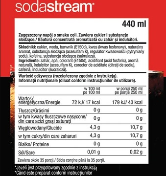 SODASTREAM Koncentraty do Saturatora Zestaw COLA + PEPSI MAX Syropy do Wody