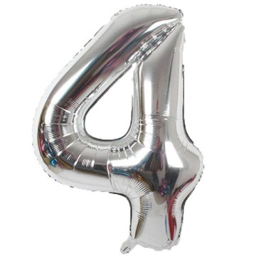 BALON FOLIOWY CYFRA 4 URODZINY BALONY GIGANT 80cm