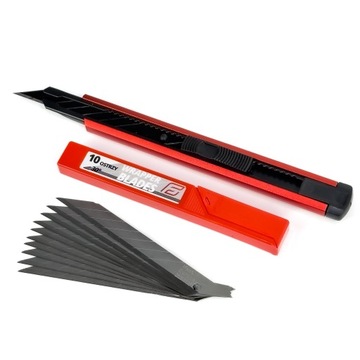 Aluminiowy Nóż Wrapper Knife + Ostrza 10 szt. 9mm