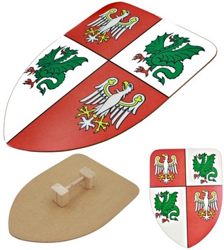 Tarcza rycerza drewniana Herb Mazowsza rycerska kostium strój dla dziecka