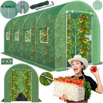 TUNEL FOLIOWY ogrodowy DUŻY SOLIDNY FOLIA szklarnia 10m2 +WZMOCNIONY PEMIUM