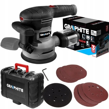 ЭКСЦЕНТРИЧЕСКАЯ ШЛИФОВАЛЬНАЯ МАШИНА С ГРАФИТОМ 450 Вт 125/150 мм PEX 6XPAPIER CASE 59G349