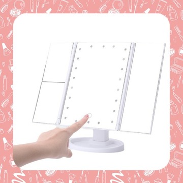 КОСМЕТИЧЕСКОЕ ЗЕРКАЛО СО СВЕТОДИОДНОЙ ПОДСВЕТКОЙ СКЛАДНОЕ ЗЕРКАЛО ДЛЯ МАКИЯЖА ПРЕМИУМ-ПРЕМИУМ