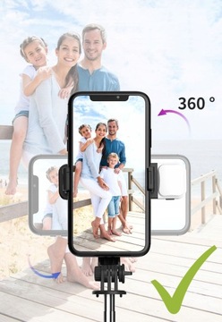 STABILNY SELFIE STICK Bluetooth Monopod DO ZDJĘĆ Kijek Statyw Bluetooth