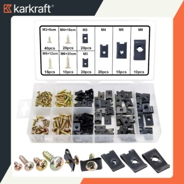 МОНТАЖНЫЕ ПЛАСТИНЫ ВИНТЫ КОРПУС ШАЙБЫ БАМПЕР БОЛЬШОЙ НАБОР 170ШТ