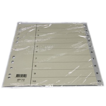 PRZEKŁADKI DO SEGREGATORÓW A4 NUMERYCZNE (1-10)