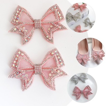 1 para zawieszek do butów zawieszek z kryształkami i kokardkami