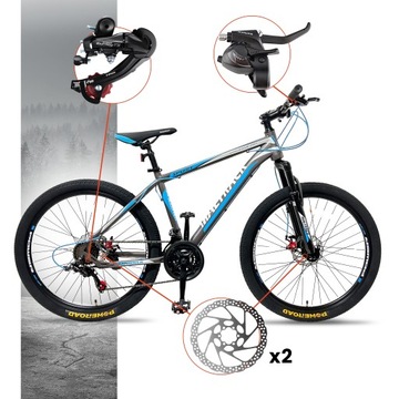 ГОРНЫЙ ВЕЛОСИПЕД SHIMANO MTB 26, 21 ПЕРЕДАЧА, 2 диска SHIMANO, РАМА 18,5 ДЮЙМА, КОЛЕСА 26 ДЮЙМОВ