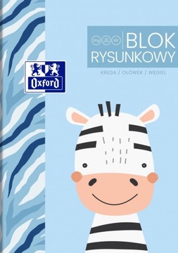 BLOK RYSUNKOWY dla DZIECI szkolny Biały OXFORD Kids A2 20 kartek 5 SZTUK