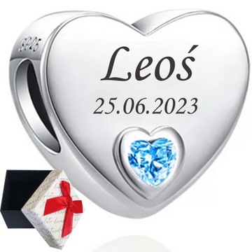 CHARMS srebro 925 SERCE z cyrkonią zawieszka na PREZENT BEADS + GRAWER