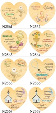 Podziękowania dla gości KOMUNIA na CHRZEST I ROCZEK URODZINY magnes 10 szt.