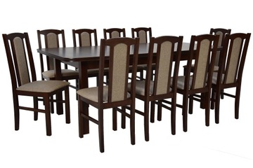 STÓŁ okleina 100x200/300 + 10 x krzesło ORZECH