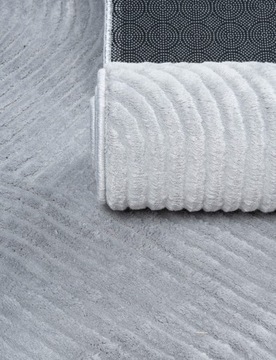 Dywan STILO NEW 3D 120x170 kreski art deco szary abstrakcja rabbit plusz