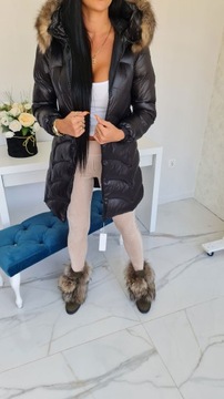 ЗИМНЕЕ ПАЛЬТО BROOKLYN С КАПЮШОНОМ И МЕХОМ ЕНОТА L