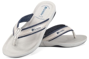 INBLU DD-13 JAPONKI SPORTOWE DAMSKIE KLAPKI granatowe