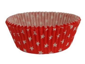 PAPILOTKI czerwone 50mm x 25mm MUFFINKI 60 szt.