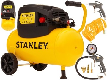 STANLEY KOMPRESOR BEZOLEJOWY SPRĘŻARKA 24L ZESTAW