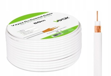 KABEL ANTENOWY KONCENTRYCZNY PRZEWÓD DO TV DVB-T2 SAT MIEDŹ CU 4K 25m VAYOX
