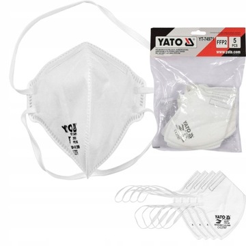 YATO MASKA MASECZKA PÓŁMASKA OCHRONNA FFP2 PRZECIWPYŁOWA 5 SZT YATO