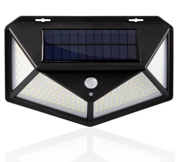 СОЛНЕЧНЫЙ ФАСАДНЫЙ СВЕТИЛЬНИК 100 LED С ДАТЧИКОМ СУМЕРКА И ДВИЖЕНИЯ, САД